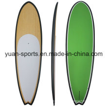 Folha de bambu Stand Up Paddle Board / Sup; Folheado de madeira e pintura colorida também disponível, núcleo EPS com estrutura de fibra de vidro